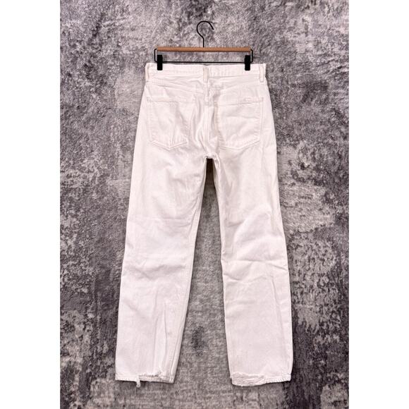 AGOLDE Jeans 28 Womens 90s Mid Rise Loose Fit White Distressed Denim - Picture 2 of 9